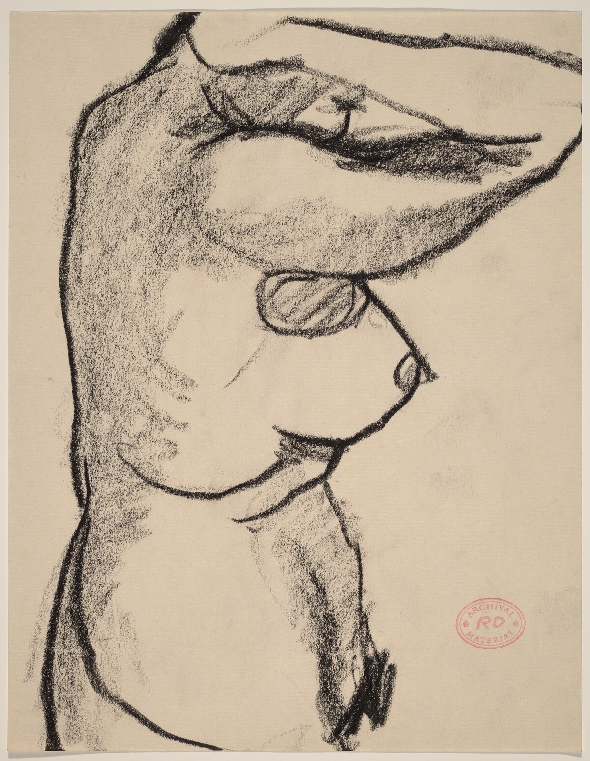 Untitled [side view of nude raising her arms] by Richard Diebenkorn