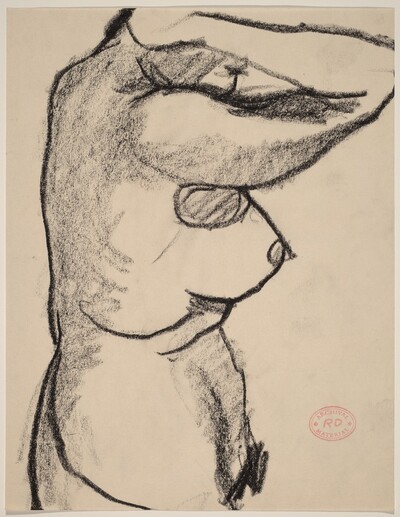 Untitled [side view of nude raising her arms]