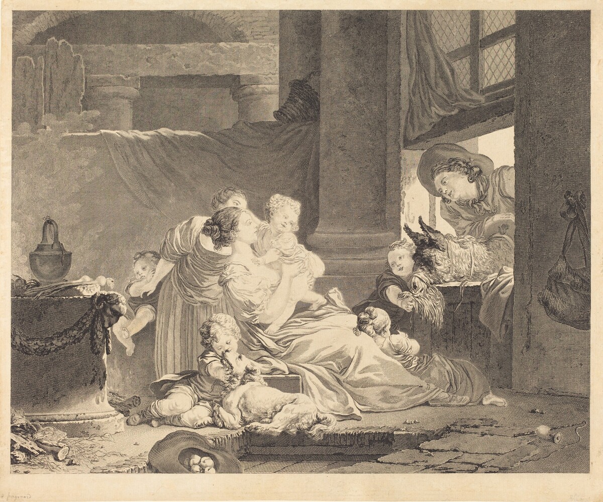 La famille du fermier by Clément-Pierre Marillier and Antoine Louis Romanet after Jean-Honoré Fragonard