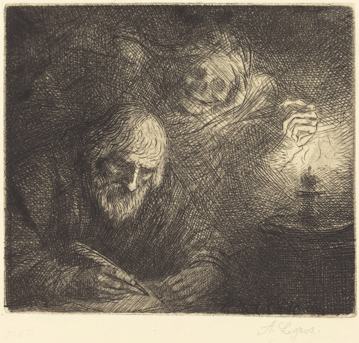 Death and the Philosopher (La mort et le philosophe) by Alphonse Legros