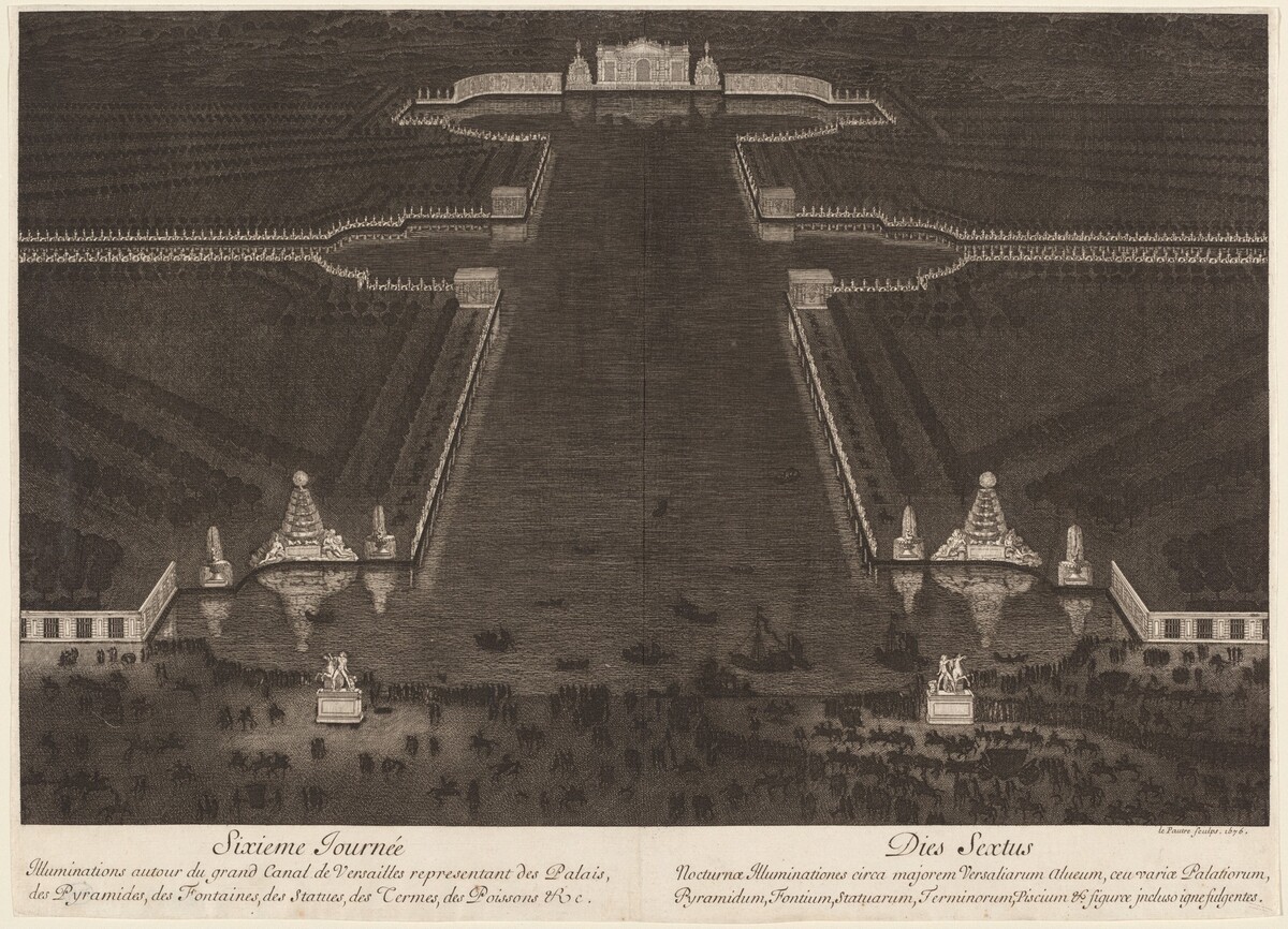 Illuminations autour du grand Canal de Versailles by Jean Lepautre