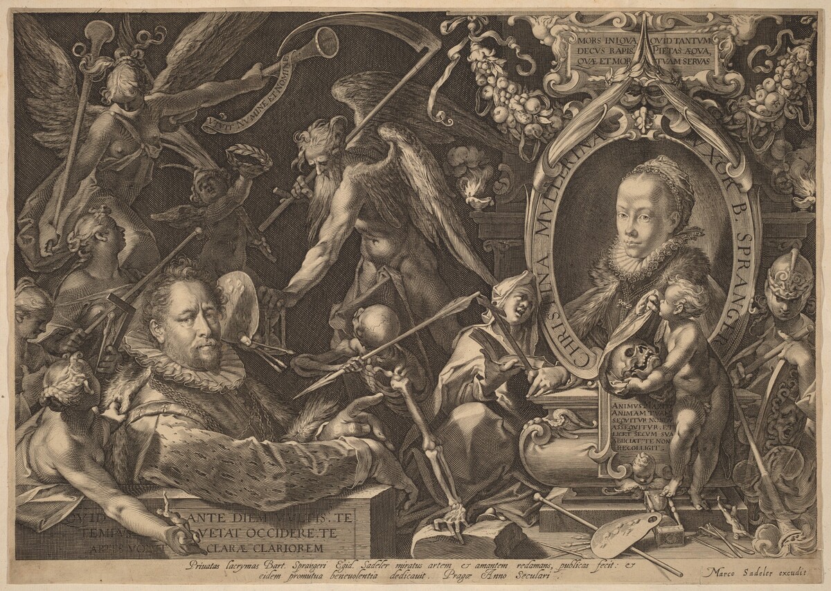 Bartholomaeus Spranger and his Late Wife Christina Muller by Aegidius Sadeler II, after Bartholomaeus Spranger