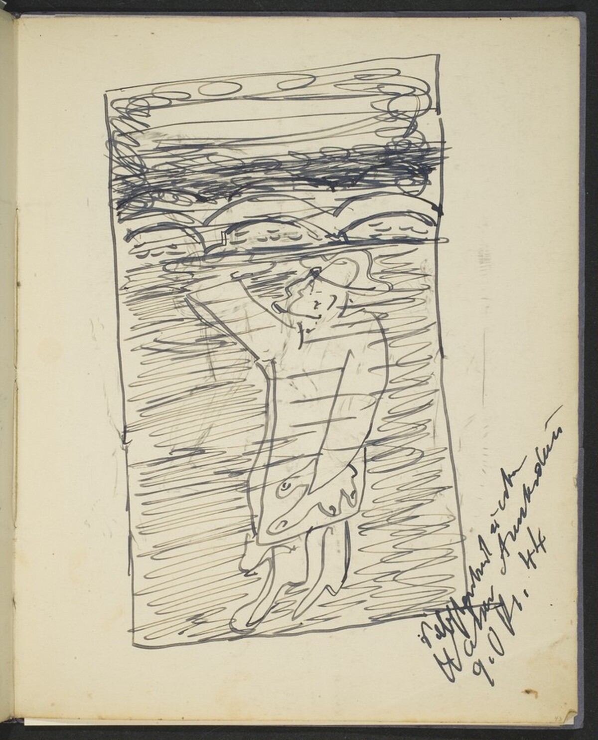 Selbstbildnis unter Wasser (Self-Portrait under Water) [p. 43] by Max Beckmann
