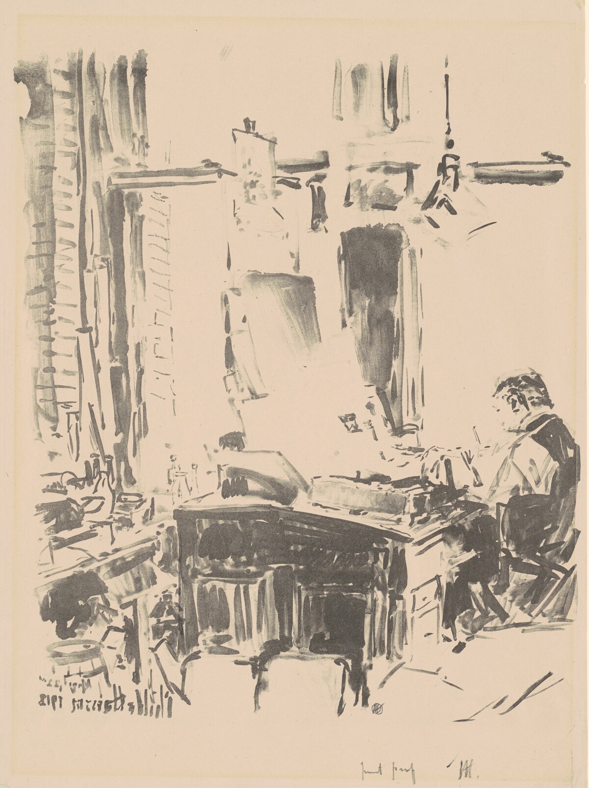 The Lithographer by Childe Hassam
