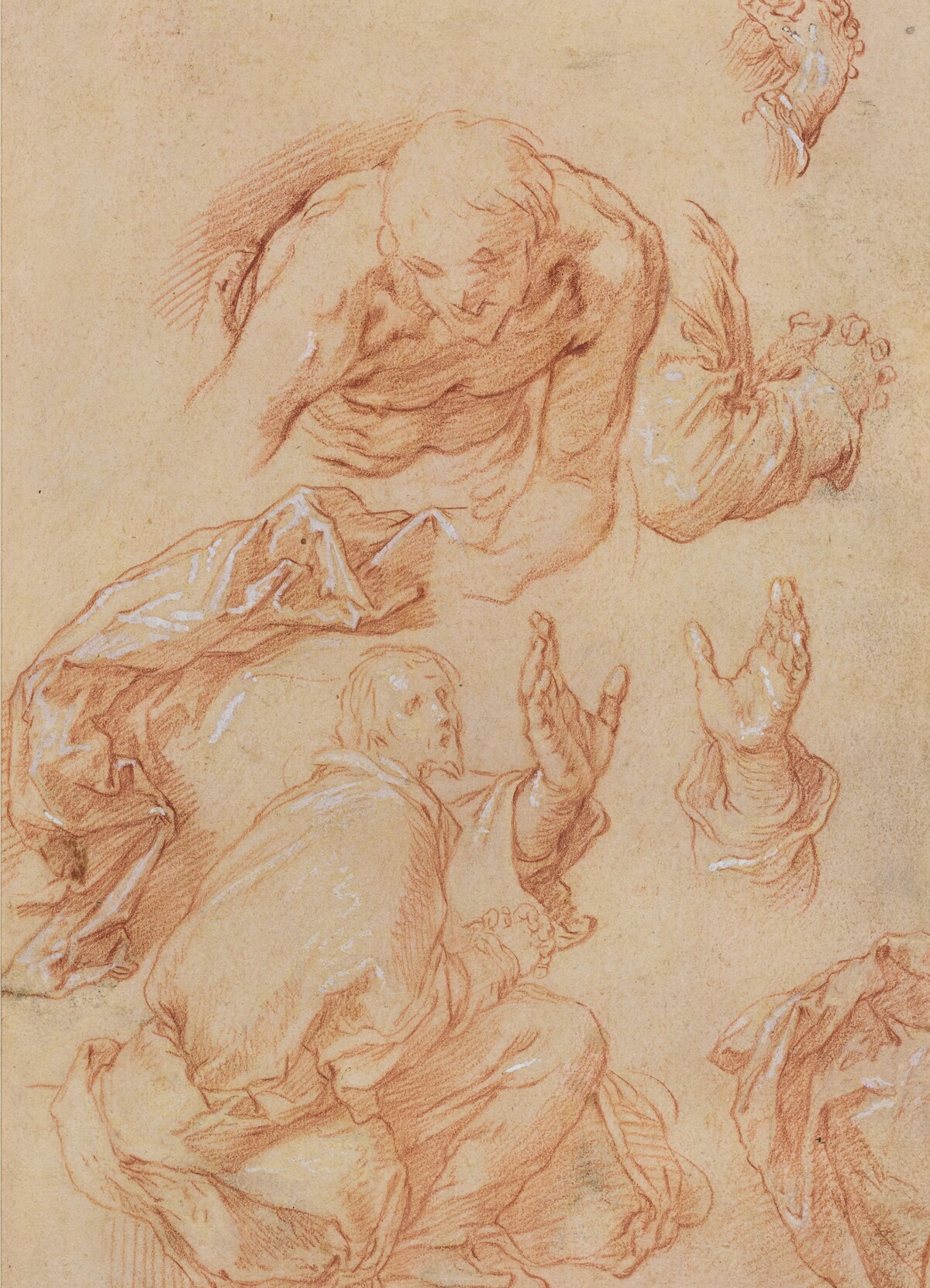 Studies of Hands and Bending Figures [verso] by Abraham Bloemaert
