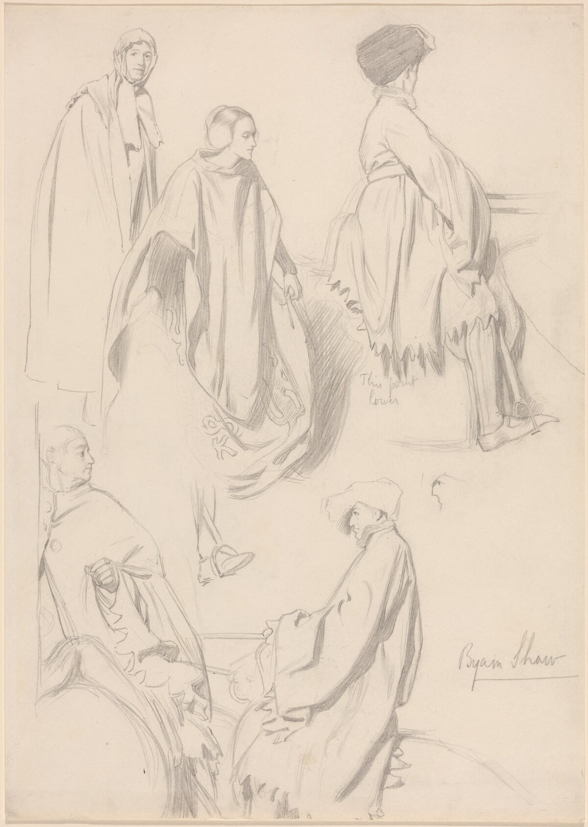 Studies of Men and Women in Medieval Dress by Byam Shaw