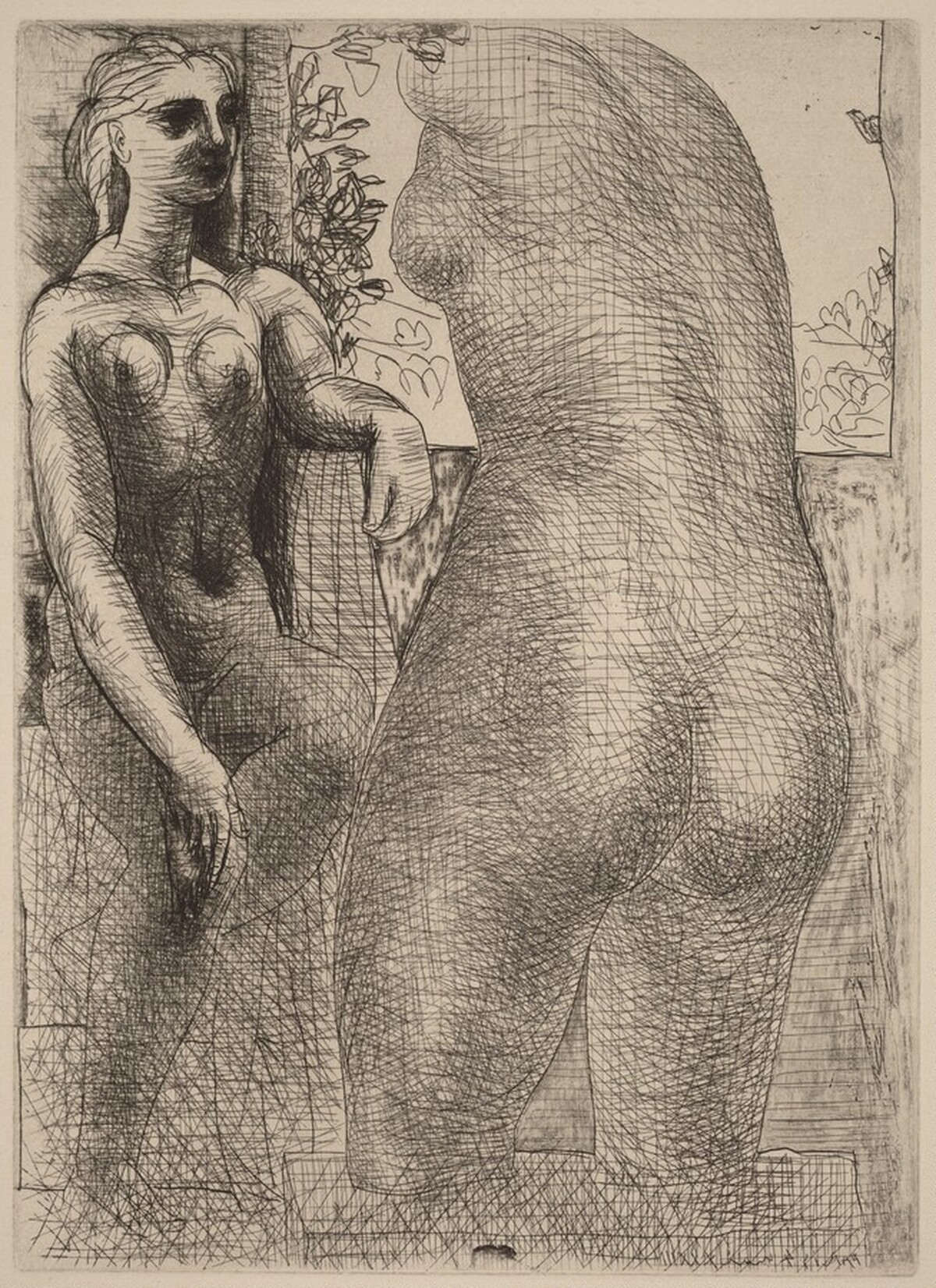 Marie-Thérèse Looking at Her Sculpted Body (Marie-Thérèse regardant son corps sculpté) by Pablo Picasso