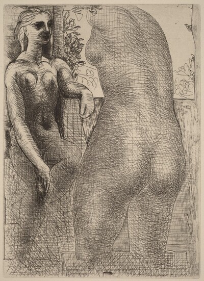 Marie-Thérèse Looking at Her Sculpted Body (Marie-Thérèse regardant son corps sculpté)