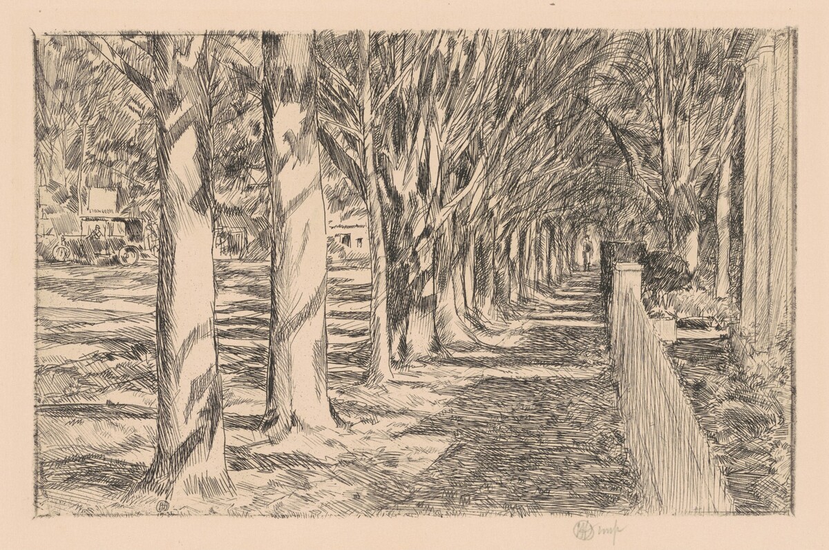 Easthampton, Sidewalk by Childe Hassam