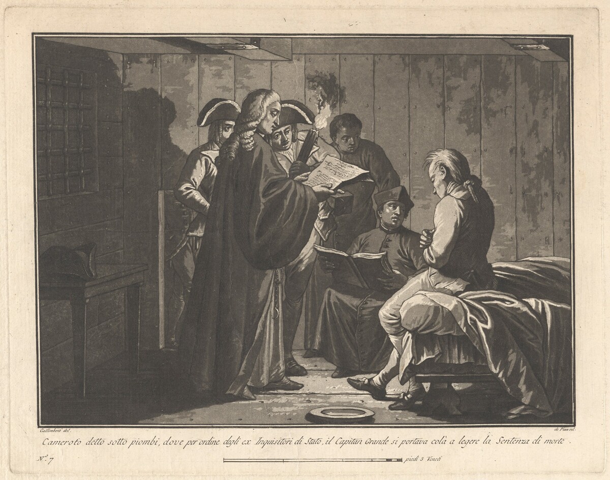 The "Sotto Piombi," Where Death Sentences Were Read by Giovanni De Pian, after Francesco Galimberti