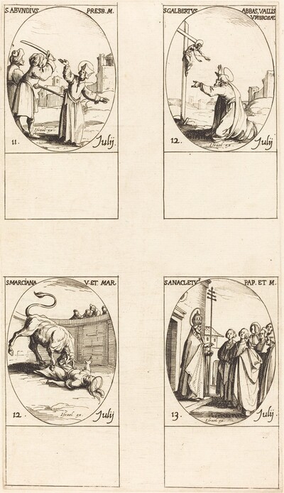 St. Abundius; St. Galbertus; St. Marciana; St. Anacletus