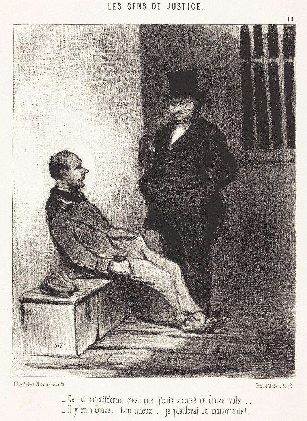 Ce qui m'chiffonne c'est... douze vols!... by Honoré Daumier