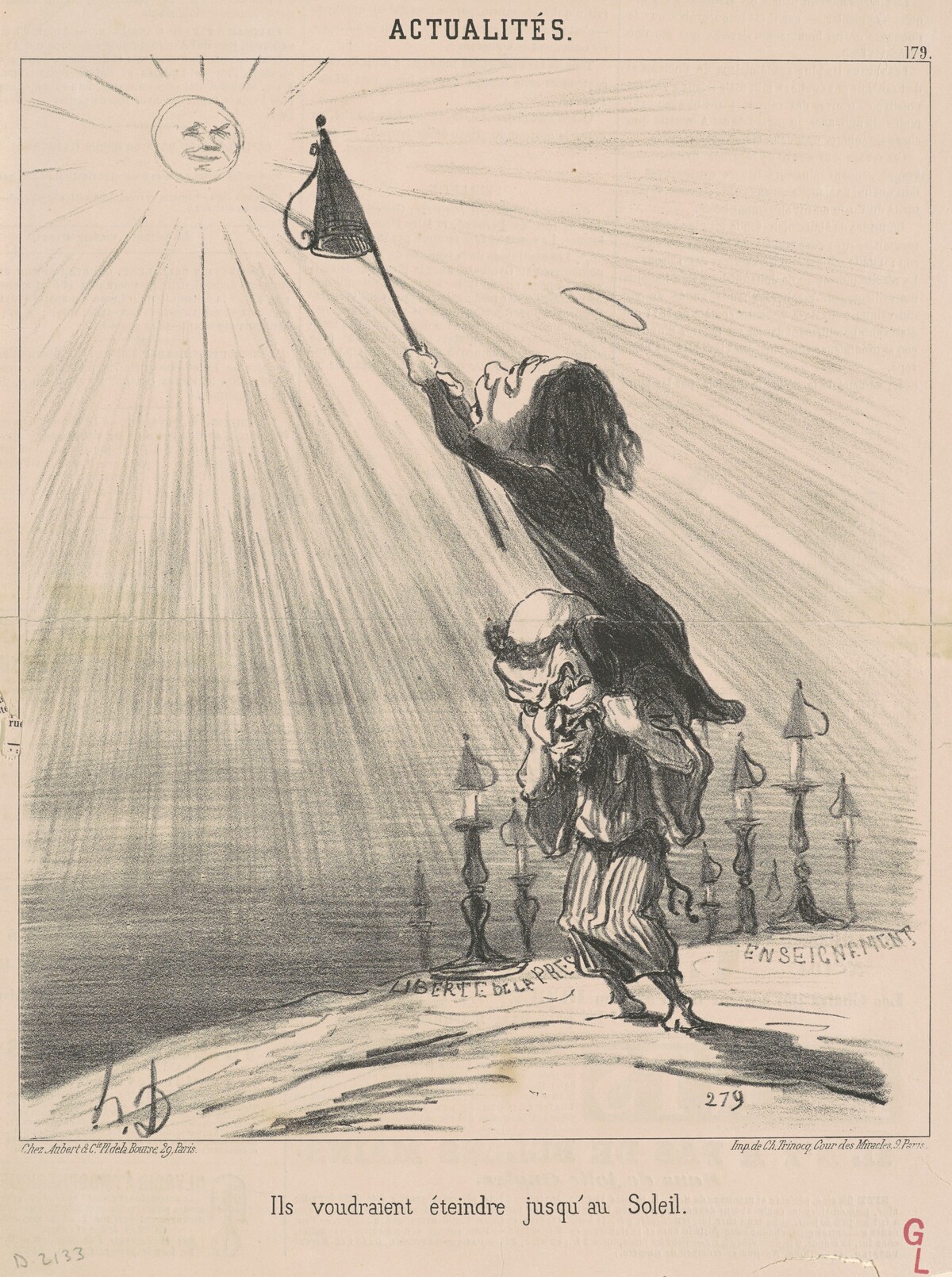 Ils voudraient éteindre jusqu'au soleil by Honoré Daumier