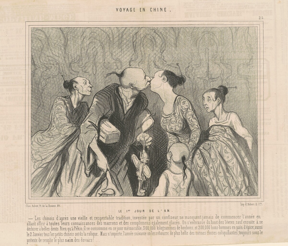 Le premier jour de l'an by Honoré Daumier