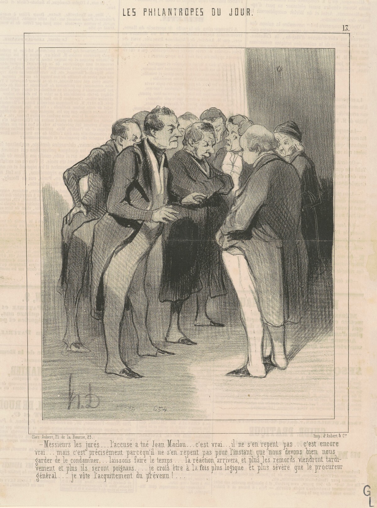Messieurs les juré ... l'accusé a tué Jean Maclou ... by Honoré Daumier
