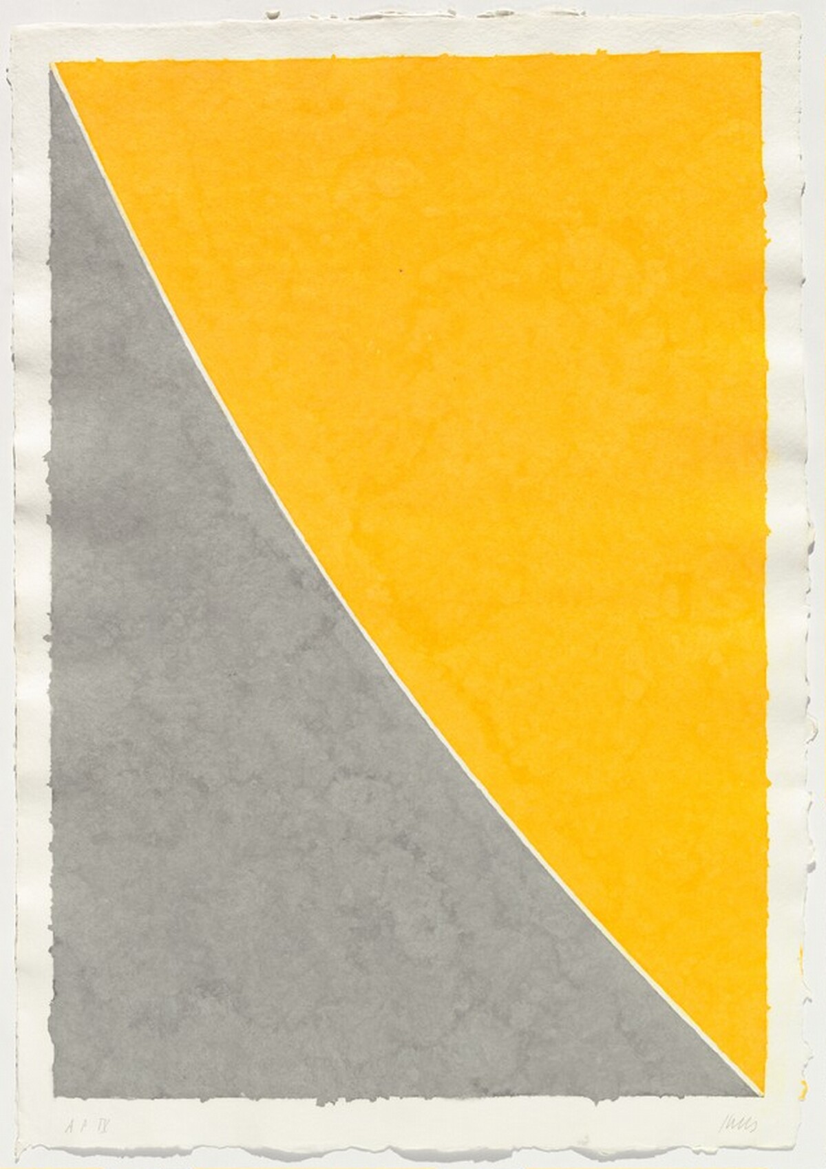 Colored Paper Image VII (Yellow Curve with Gray) by Ellsworth Kelly