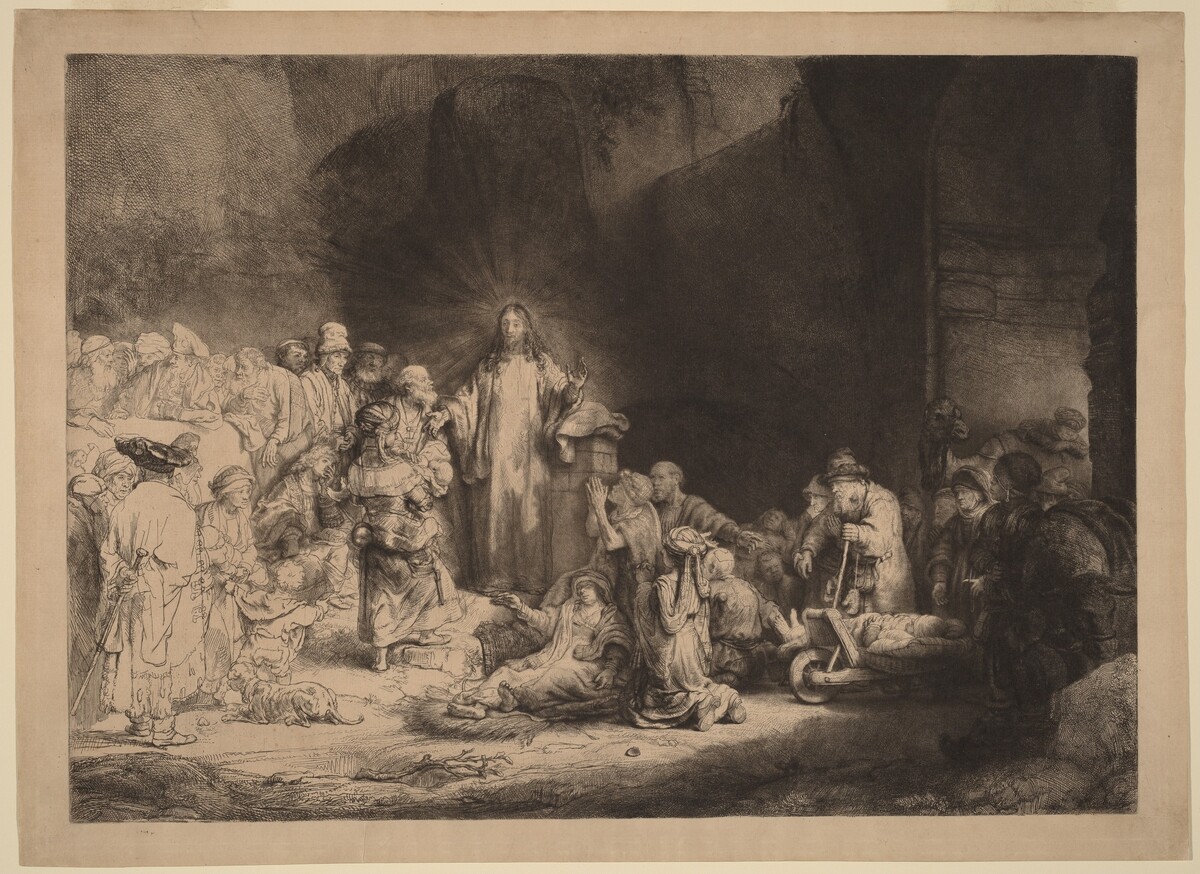 Christ Preaching (The Hundred Guilder Print) by Rembrandt van Rijn