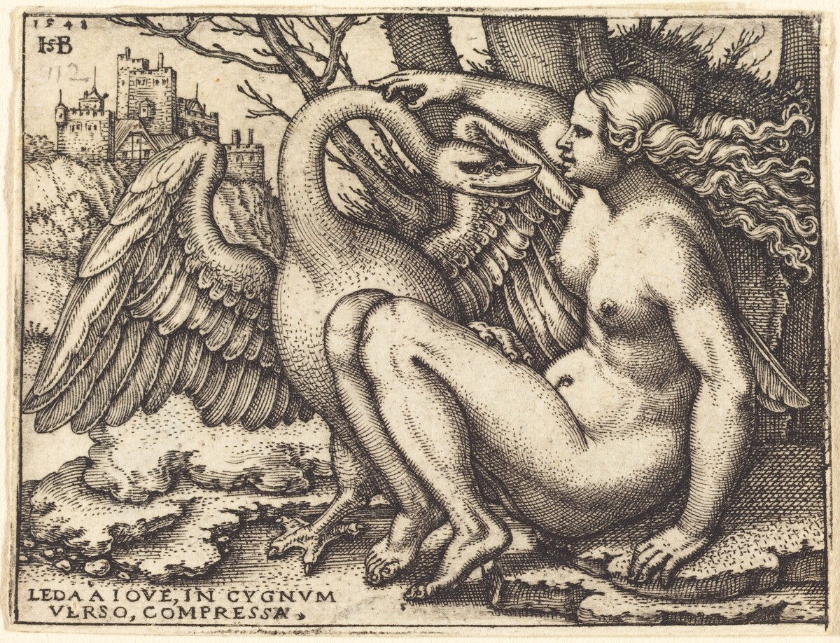 Leda and the Swan by Sebald Beham