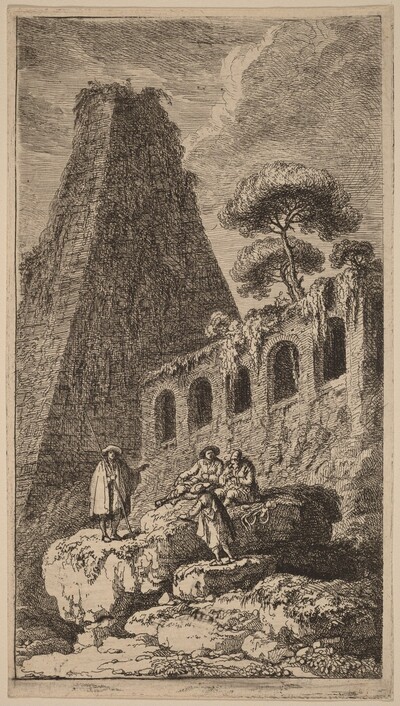 The Pyramid of Sesto near the Gates of St. Pauli in Rome