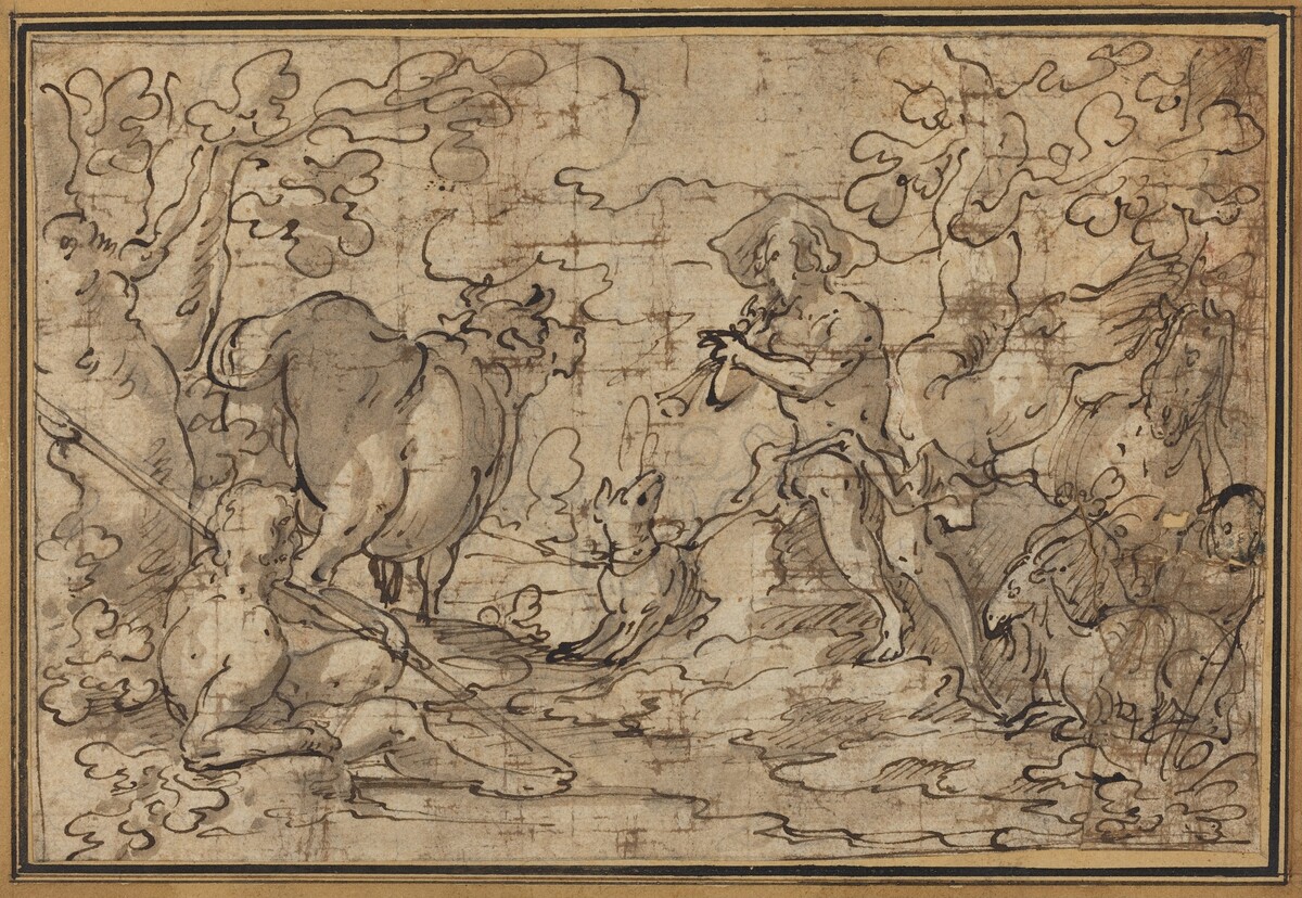 Mercury and Argus by Attributed to Joachim Anthonisz Wtewael