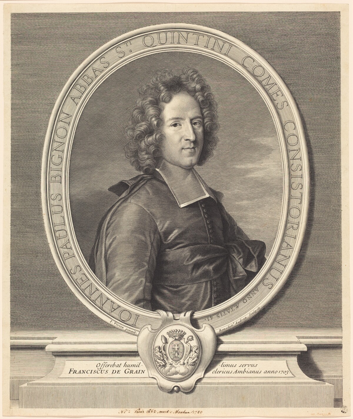J.P. Bignon by Benoît Audran I after Joseph Vivien