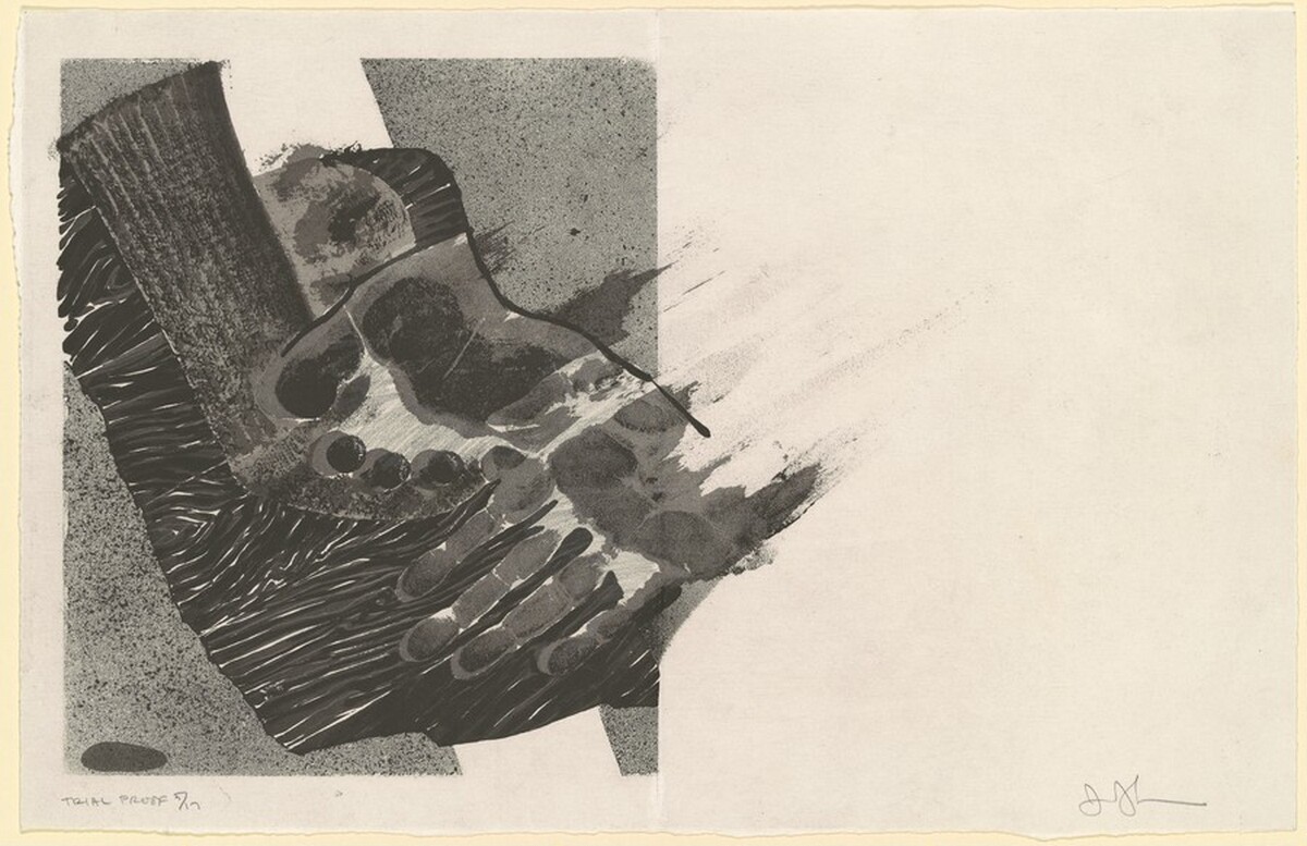 HandFootSockFloor [trial proof 5] by Jasper Johns