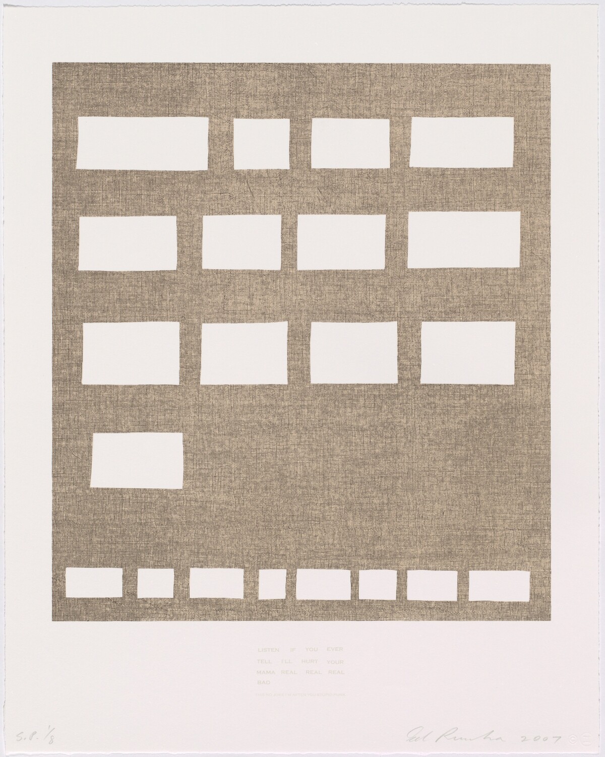 Listen If You Ever Tell... by Ed Ruscha