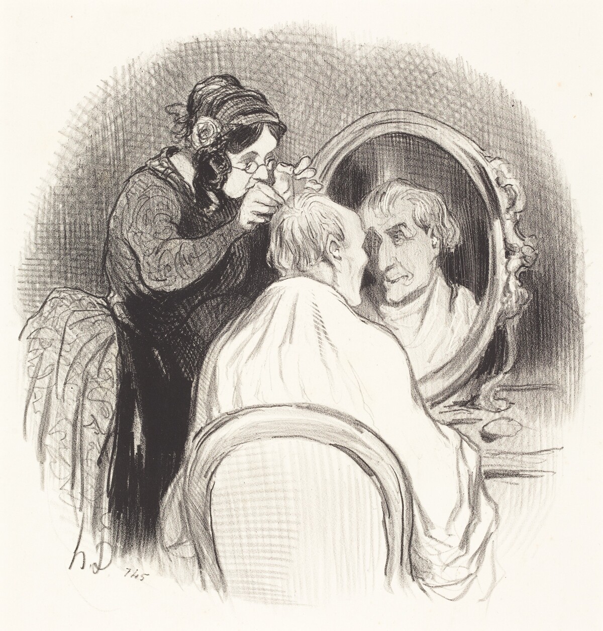 Un Monsieur qu'on rajeunit trop by Honoré Daumier