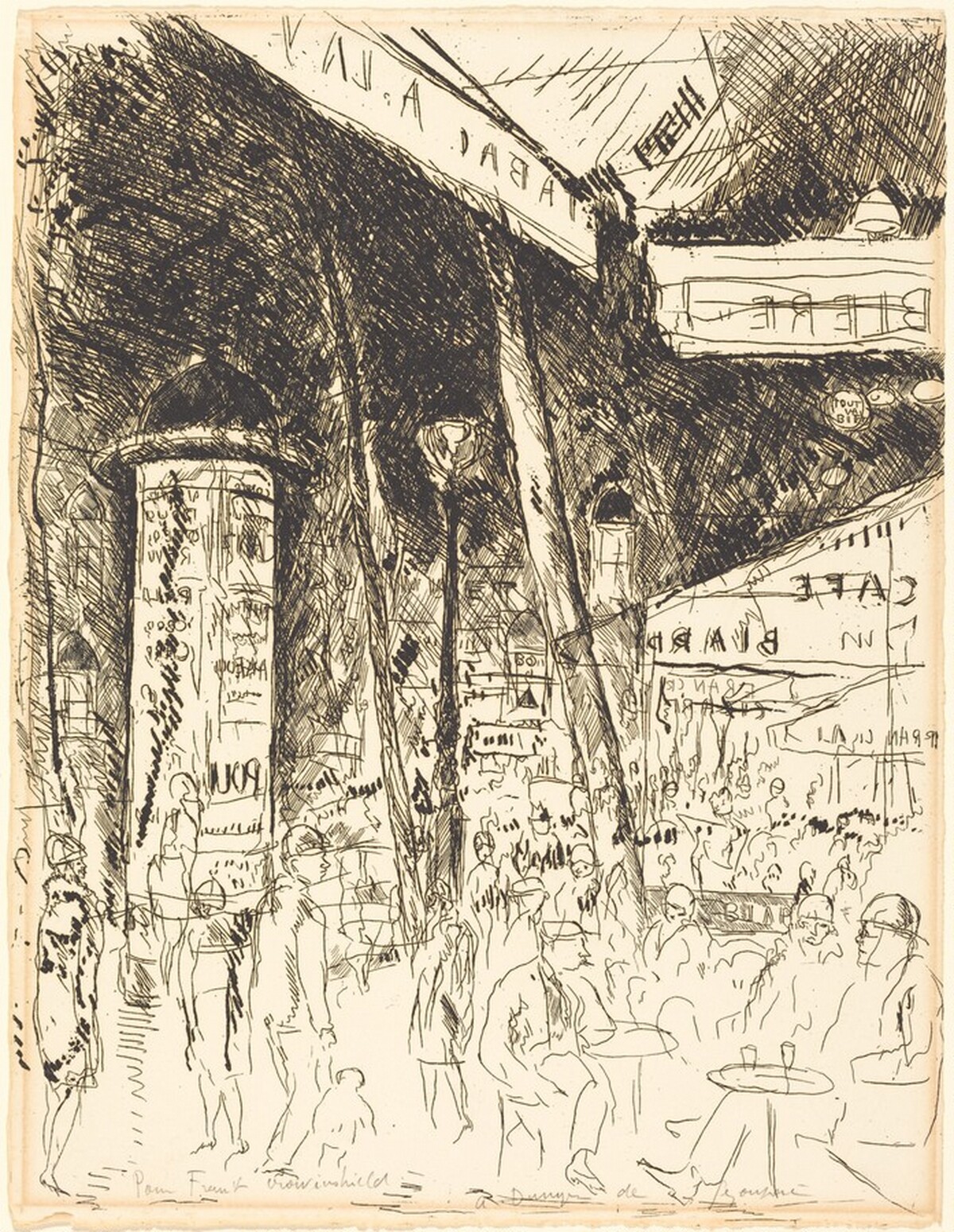The Terrace of the Cafe, Bouvelard Sebastopol(Boulevard Sebastopol: la terrasse du ca by André Dunoyer de Segonzac