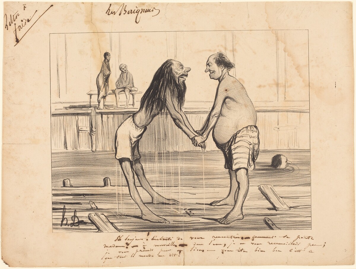 Eh bonjour! enchanté de vous rencontrer... by Honoré Daumier