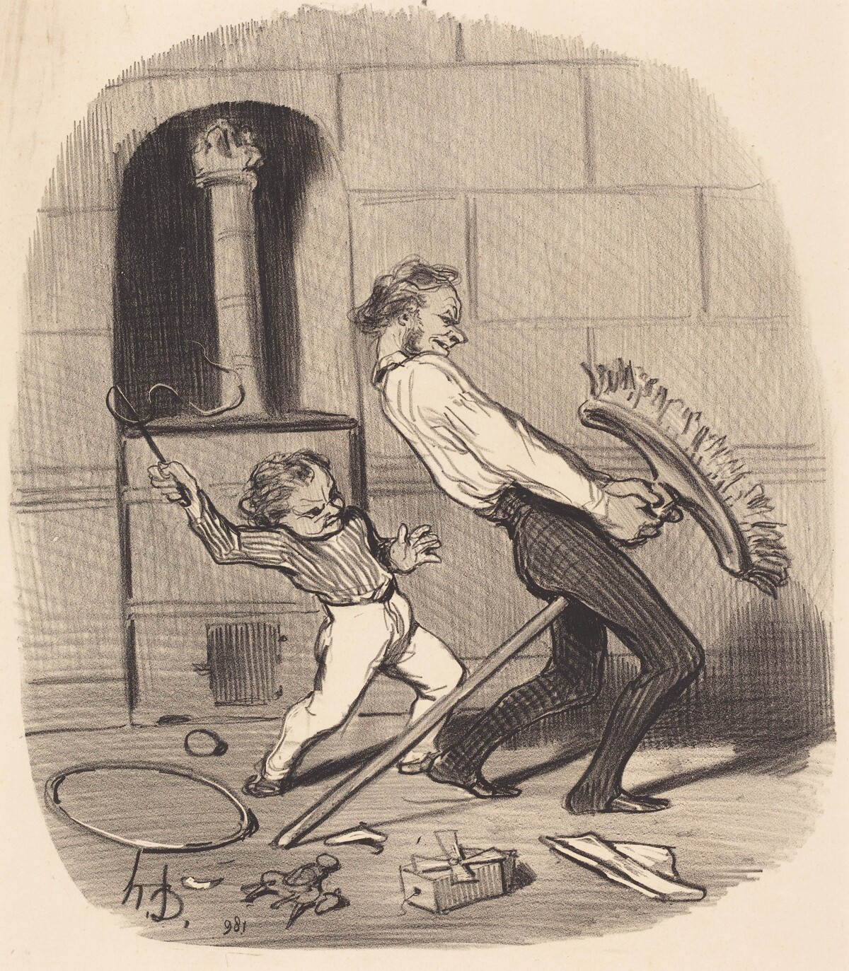 Leçon d'équitation, haute école by Honoré Daumier