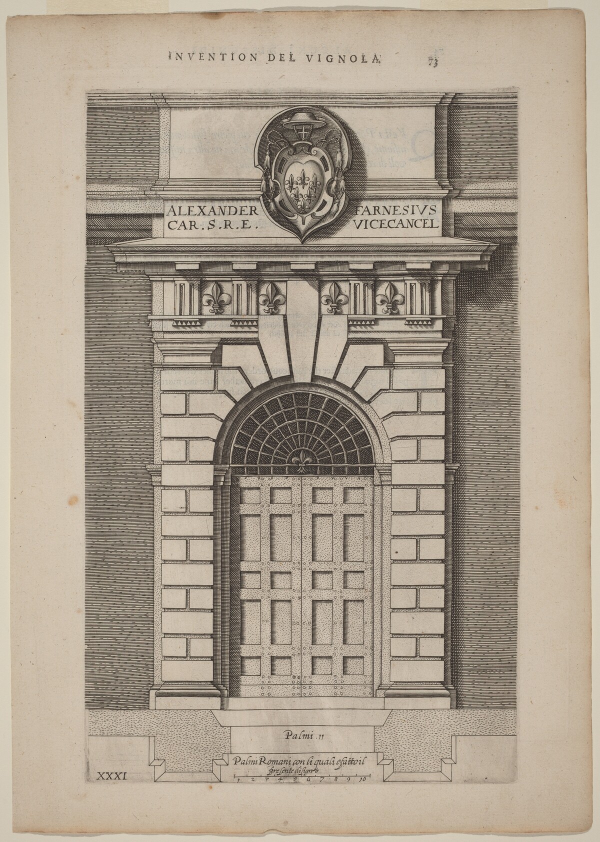 Doorway of Farnese Palace by Vignola (author) and anonymous engraver