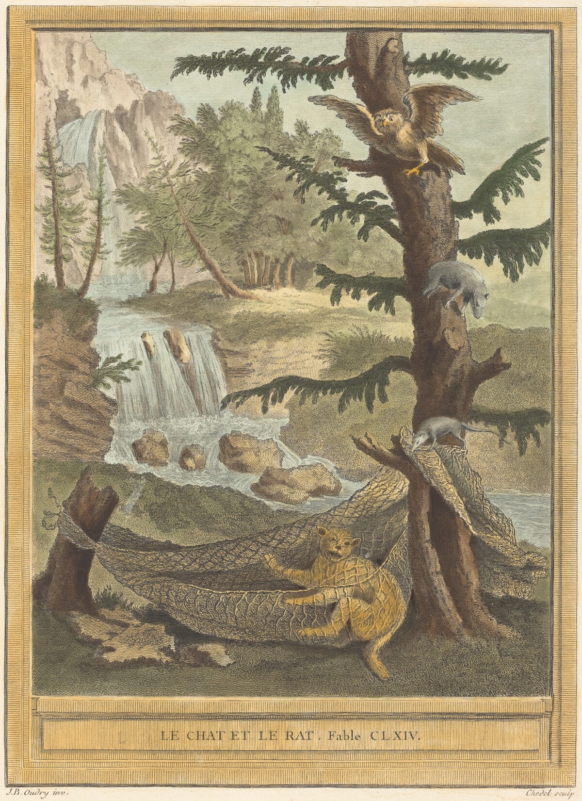 Le chat et le rat (The Cat and the Rat) by Quentin-Pierre Chedel after Jean-Baptiste Oudry