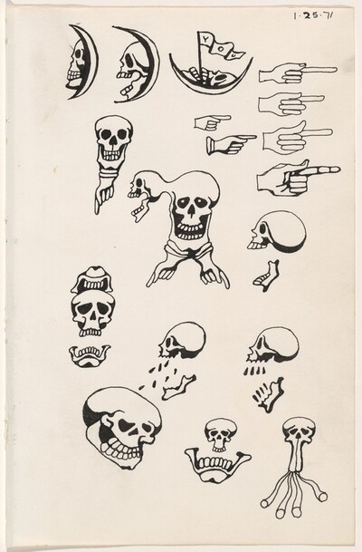 Untitled 1-25-71 [study for "tattoo" book]
