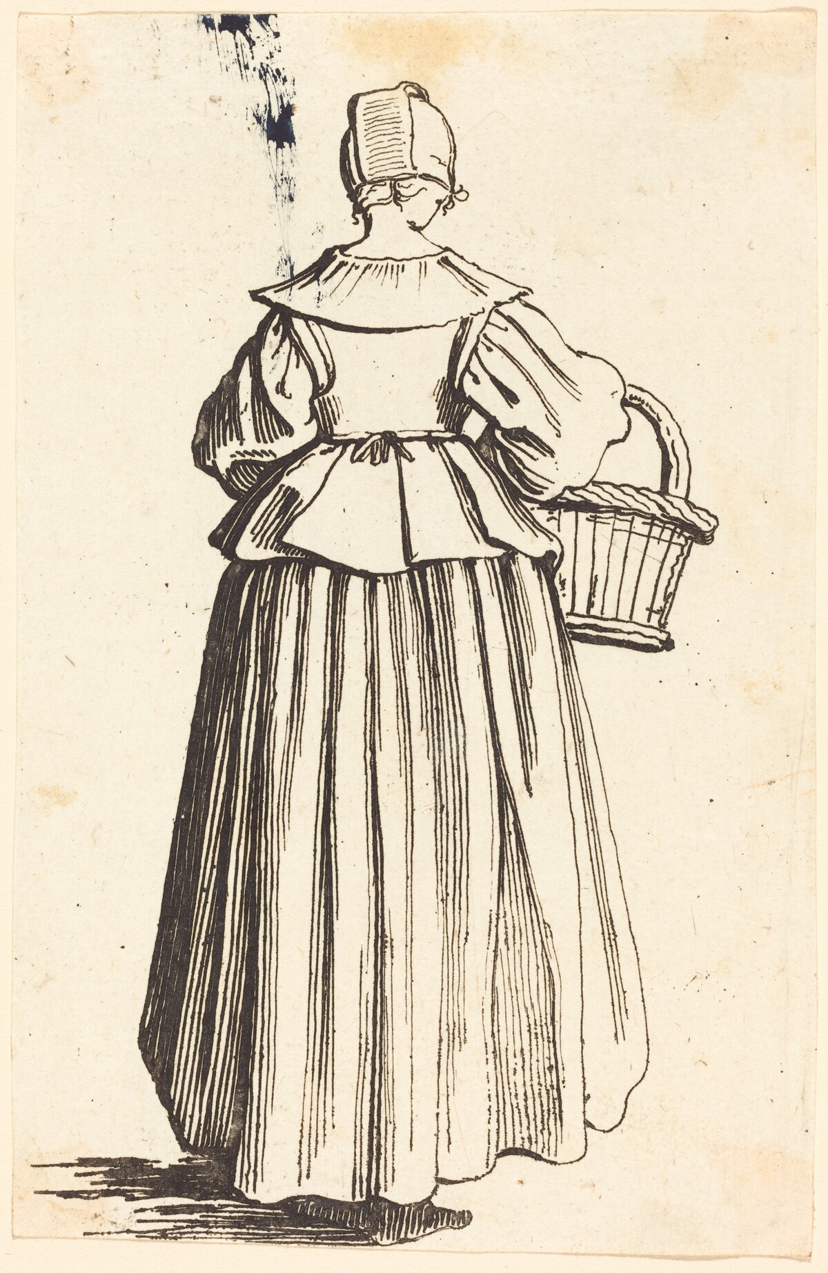 Peasant Woman with Basket, Seen from Behind by Israel Henriet after Jacques Callot