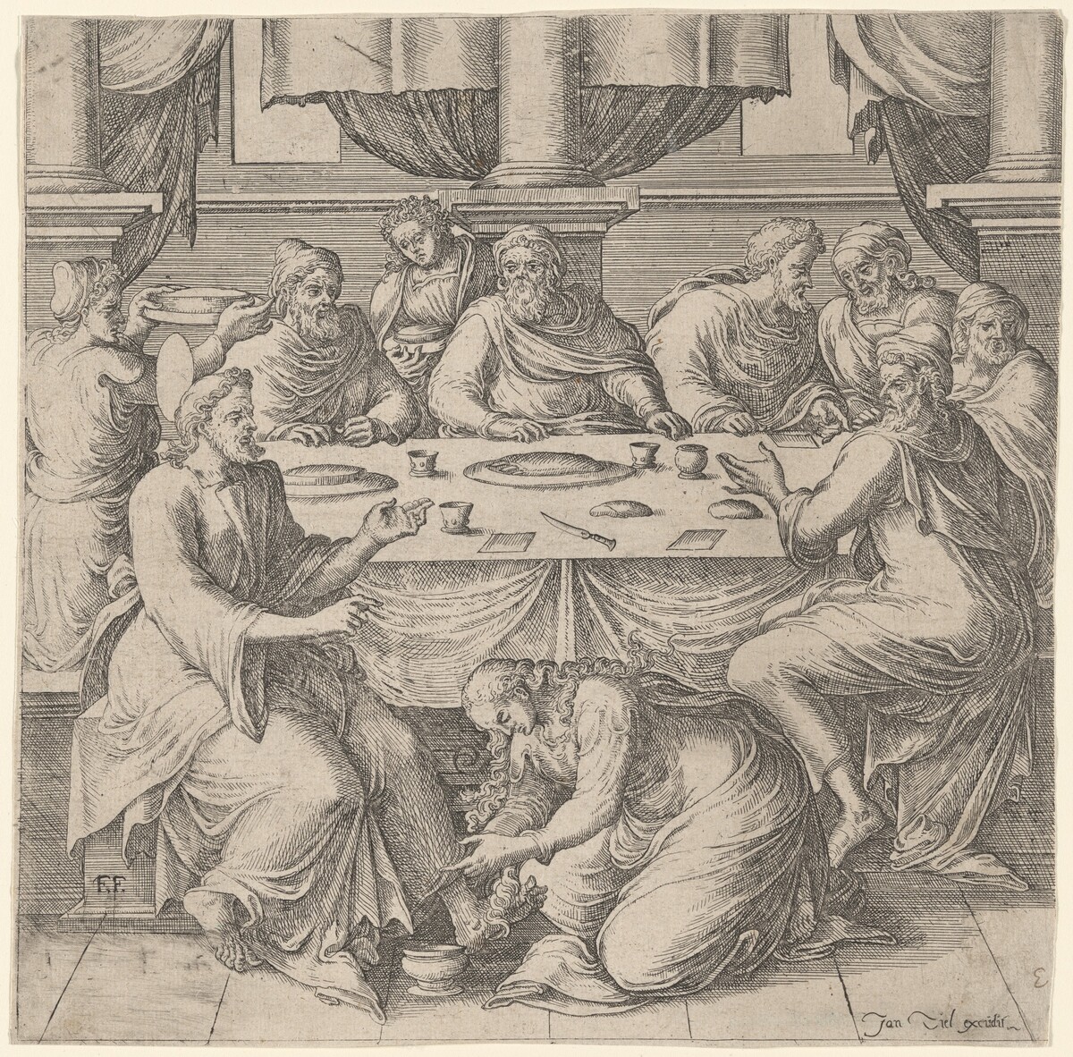 Christ at the Table of Simon the Pharisee by Netherlandish 16th Century, after Frans Floris I