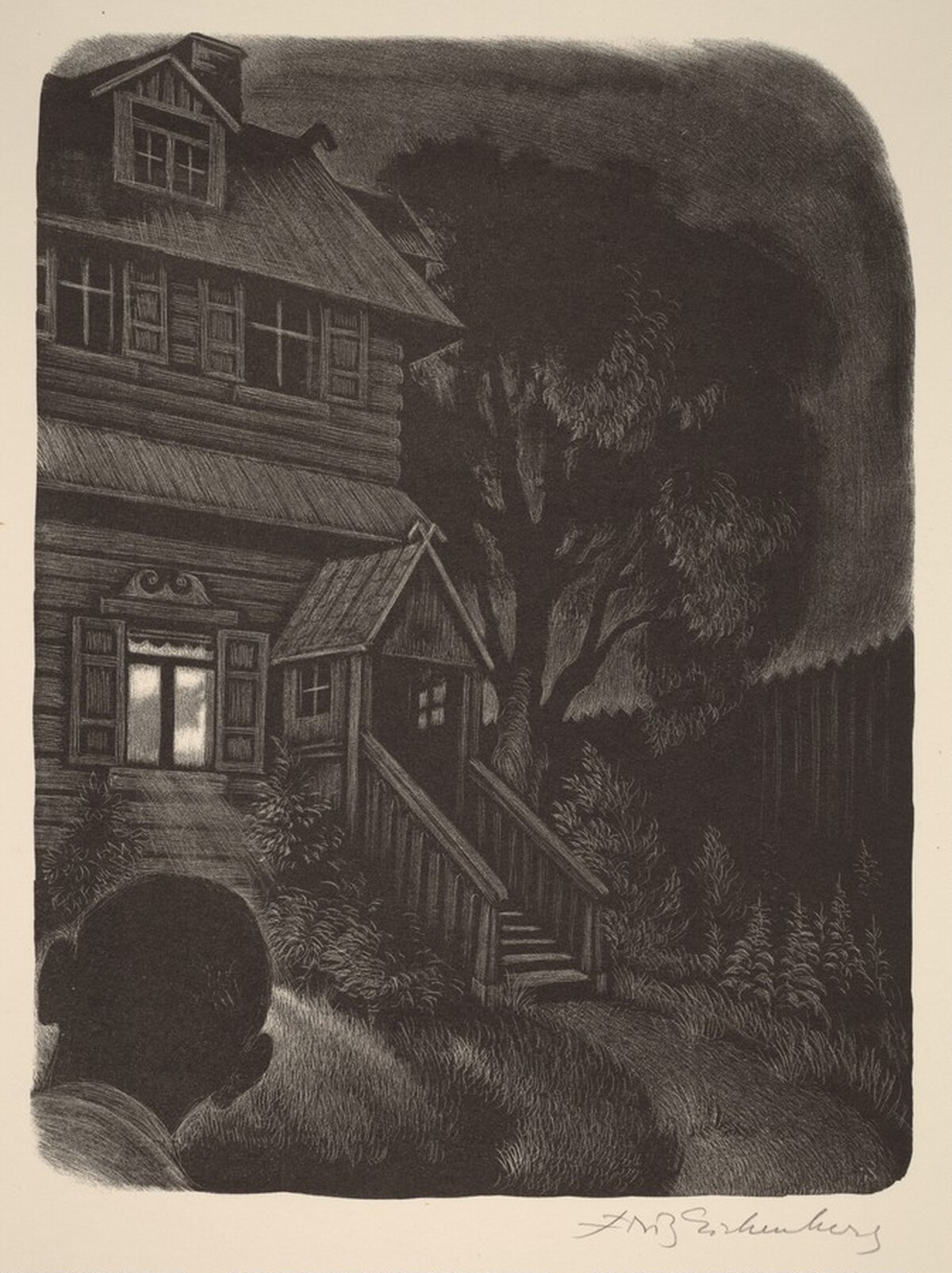An Occurrence in the Dark (Book VIII: Mitya, facing p.304) by Fritz Eichenberg