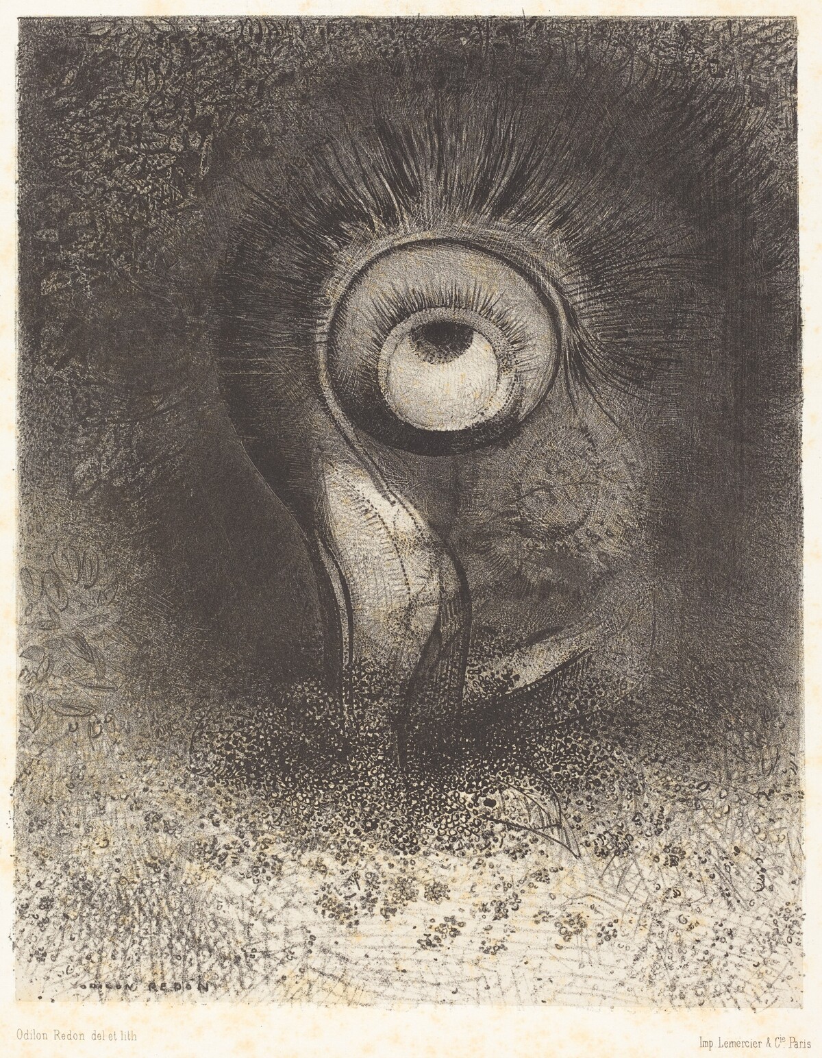Il y eut peut-etre une vision premiere essayee dans la fleur (There was perhaps a first vision attempted in the flower) by Odilon Redon