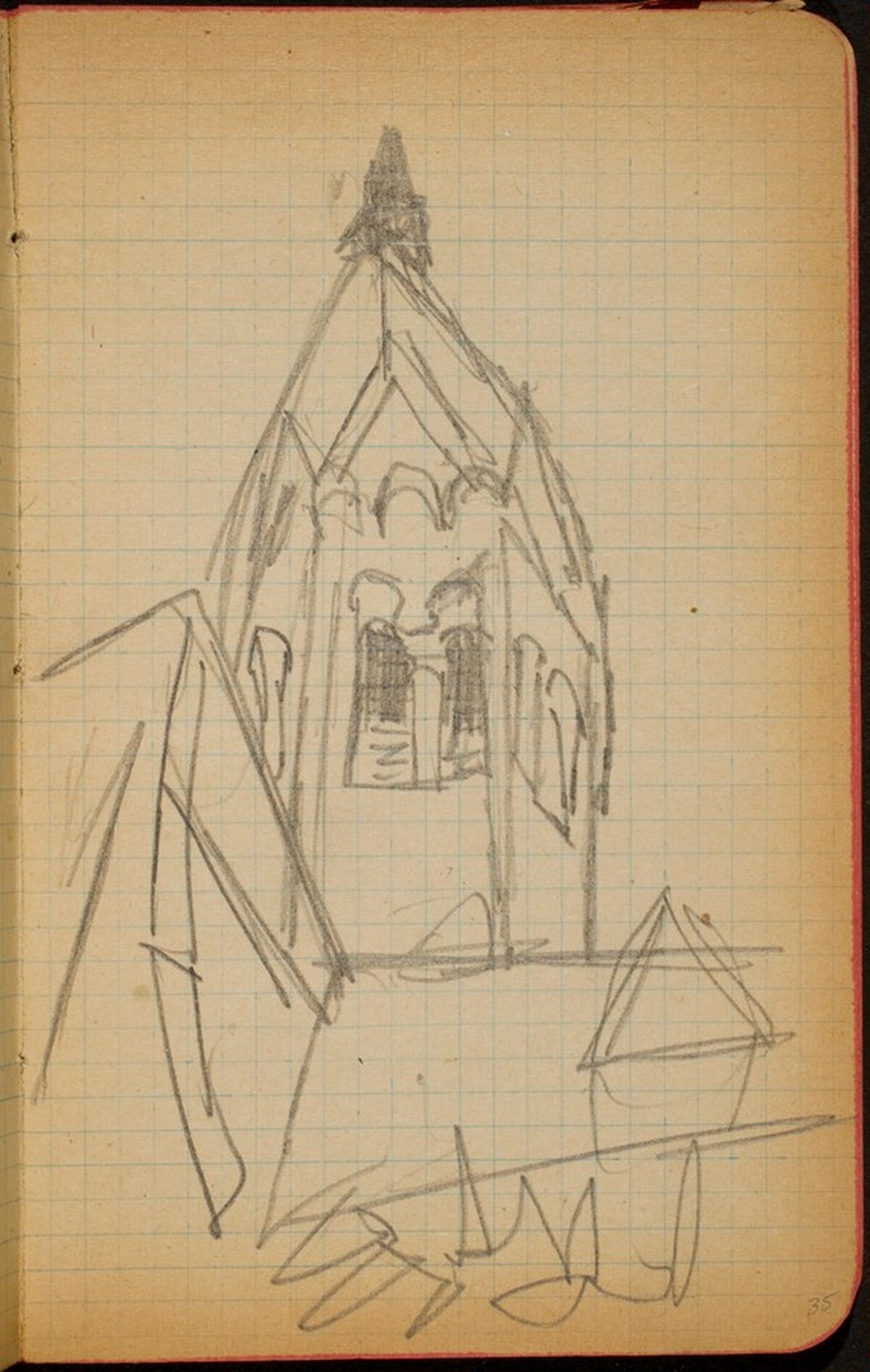 Kirchturm (Steeple) [p. 35] by Max Beckmann