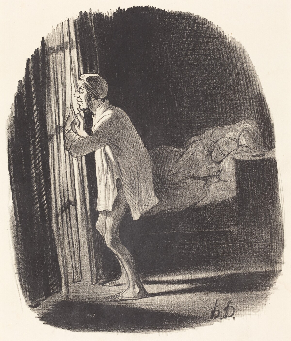 Je crois que j'ai entendu chanter un hibou... by Honoré Daumier