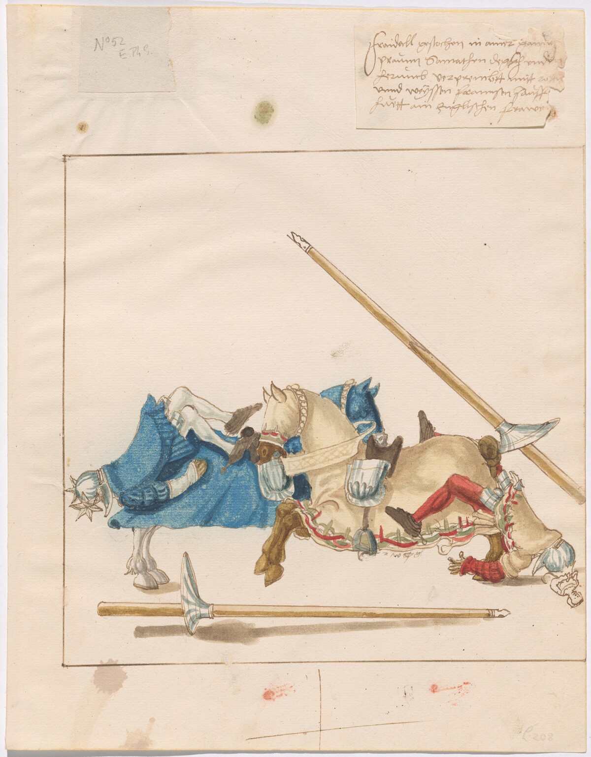 Mock Joust of War with Fixed Shields by German 16th Century
