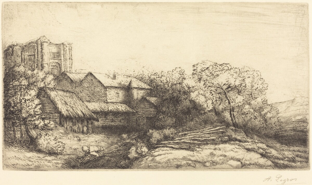 Farm at the Monastery (La ferme de l'abbaye) by Alphonse Legros