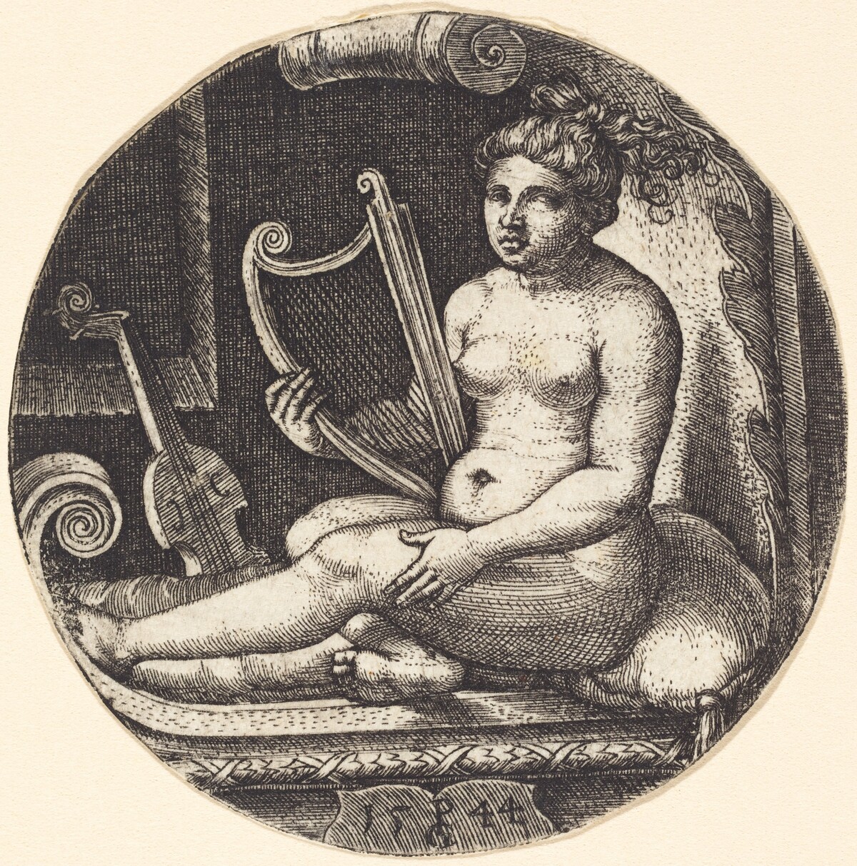 Woman with a Harp by Georg Pencz