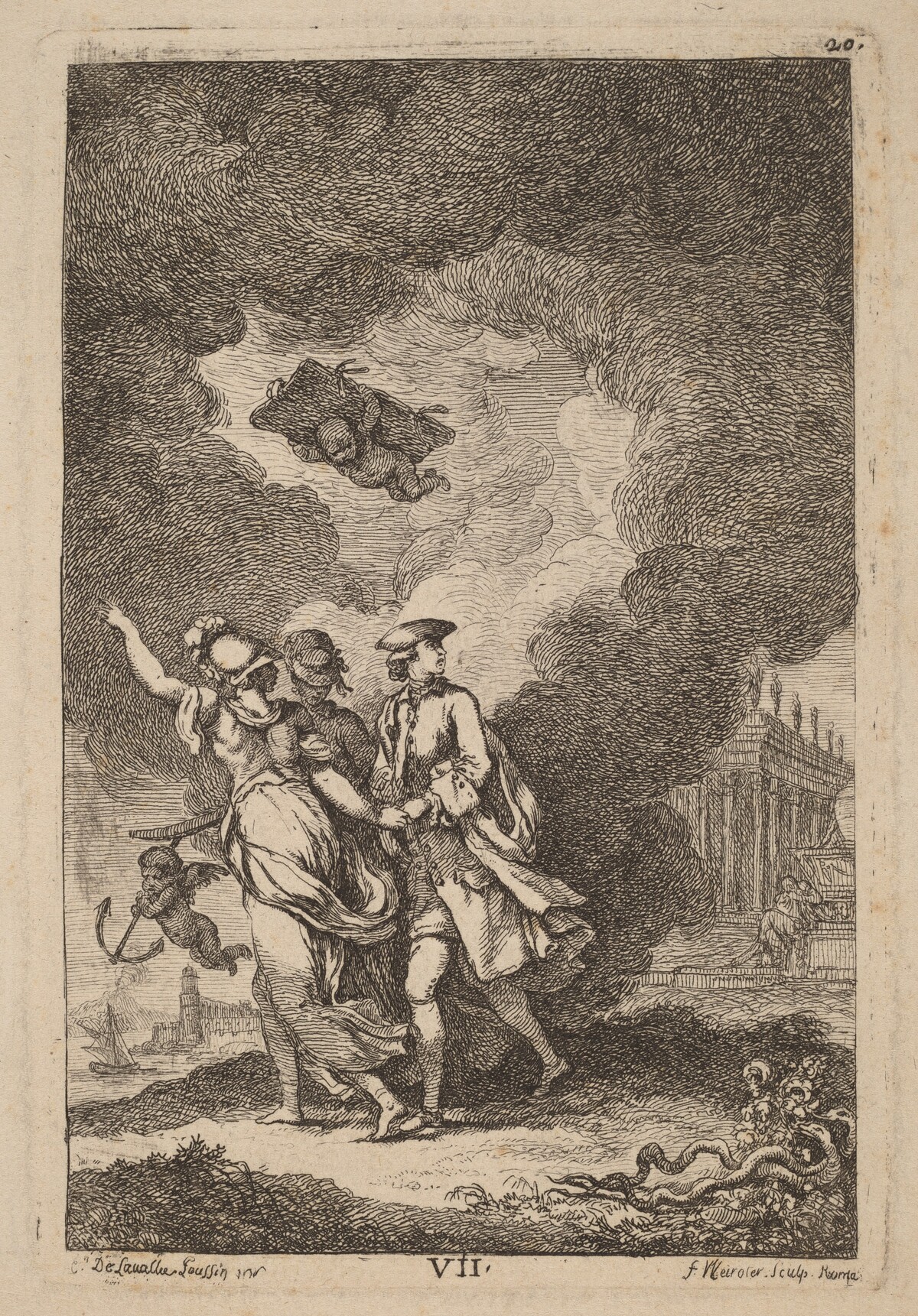 Nella Venuta in Roma: pl. 7 by Franz Edmund Weirotter after Étienne de Lavallée-Poussin