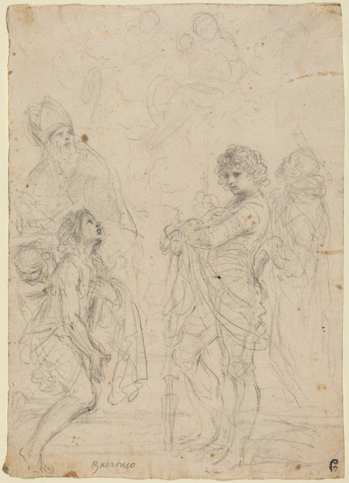 Madonna and Child with Saints Gimignano, John the Baptist, George and Peter Martyr by Giovanni Francesco Barbieri, called Guercino