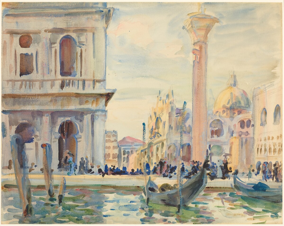 The Piazzetta by Attributed to John Singer Sargent
