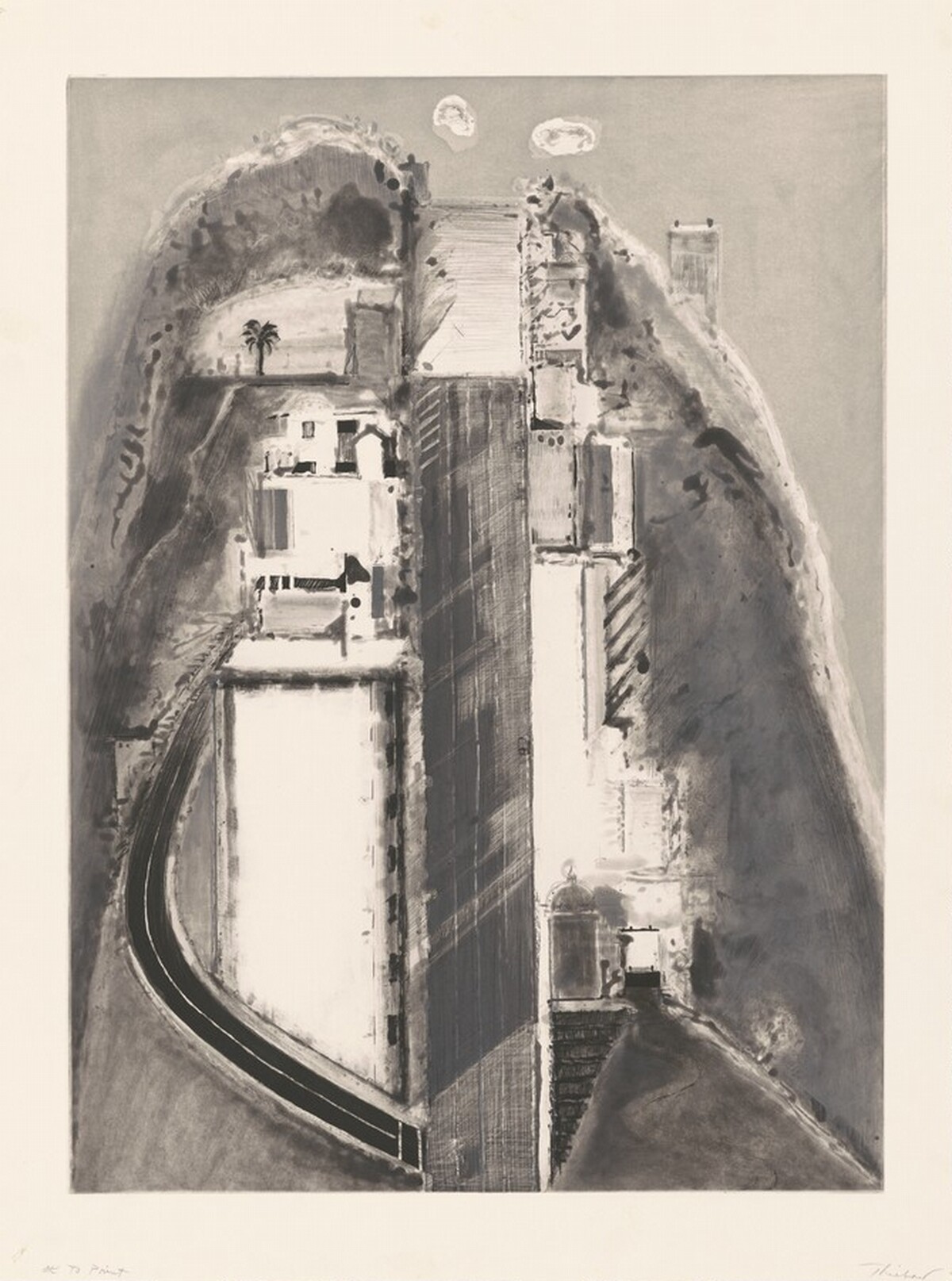 Steep Street - Black and Grey by Wayne Thiebaud