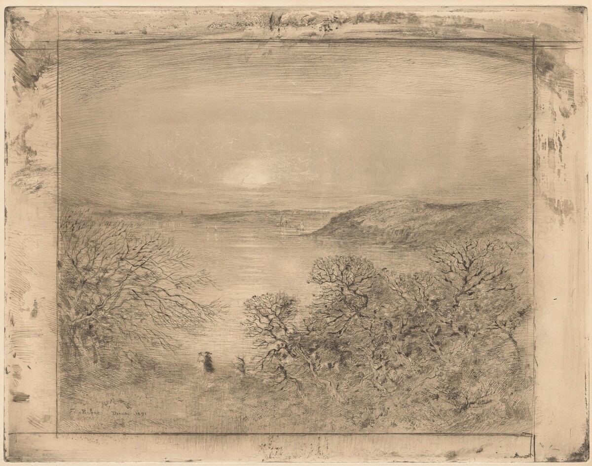 Lever de lune a Dinard (Moonrise at Dinard) by Félix-Hilaire Buhot
