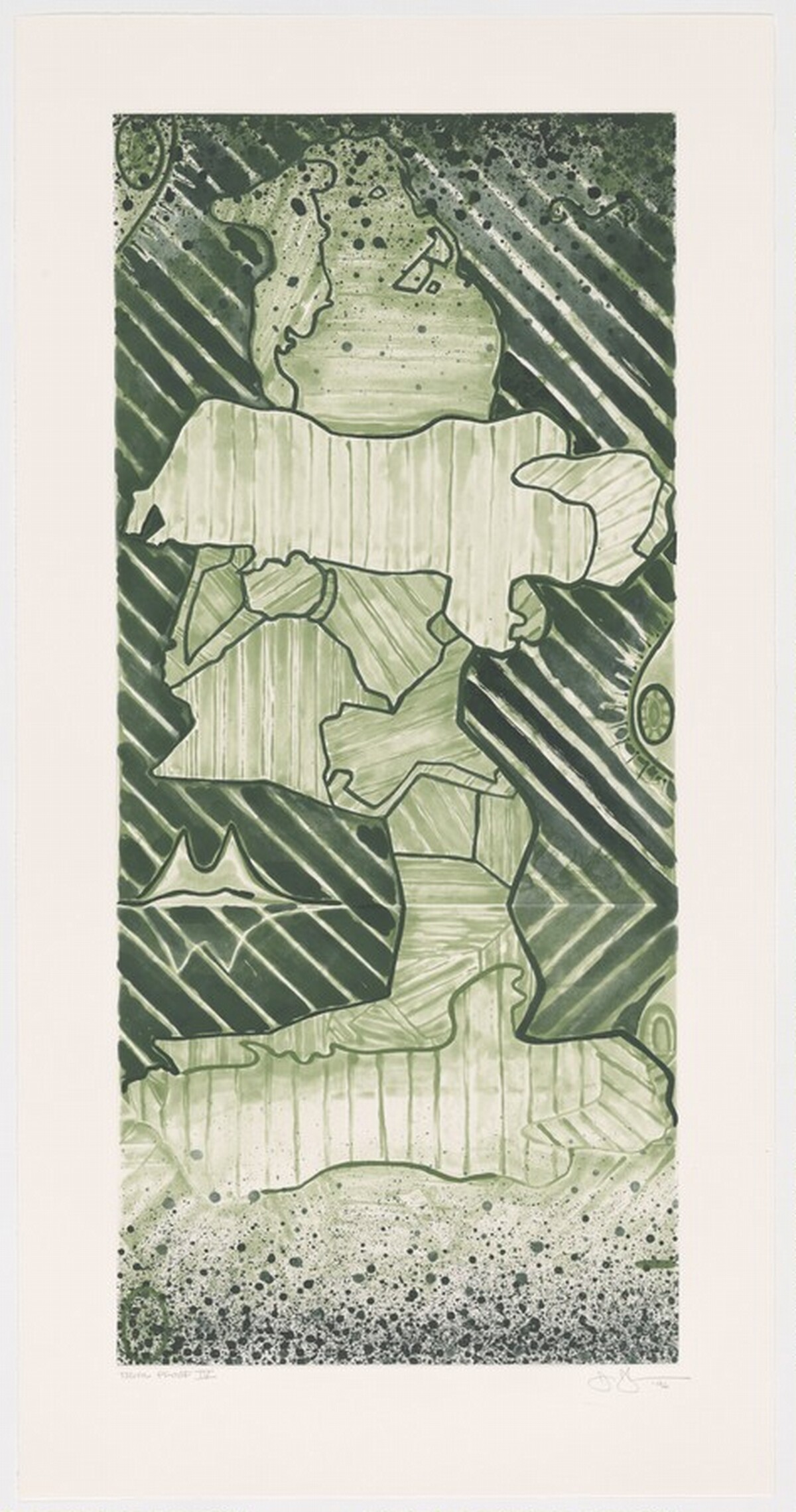 Green Angel 2 [trial proof 4] by Jasper Johns