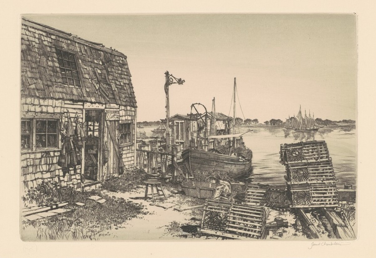 Harbor Side, Friendship, Maine by Samuel Chamberlain